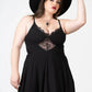 Killstar Sacralgia Lace Insert Black Flared Dress