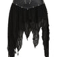 Banned Apparel Luxor Faux Leather and Jagged Knit Skirt in Black