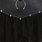 Banned Apparel Luxor Faux Leather and Jagged Knit Skirt in Black