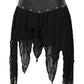Banned Apparel Luxor Faux Leather and Jagged Knit Skirt in Black