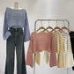 Crochet Casual Women's Cover Up, Long Sleeve Knitted Crop Top