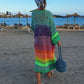 Luxuriously Handknitted Boho Colourful Women's Coat