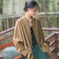 Fashion Cotton Linen Women's Stand Collar Jacket, Multi Colours