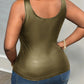 Vireous Women's Faux Shiny Leather Tank Top, Multi Colours