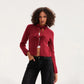 Bow Tied Front Knitted Women's Cardigan, Multi Colours