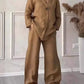 Women's Cotton and Linen Round-Neck Summer Short-Sleeves Pants Suit