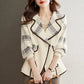 Colourblock Plaid Crop Women's Wool Blend Blazer