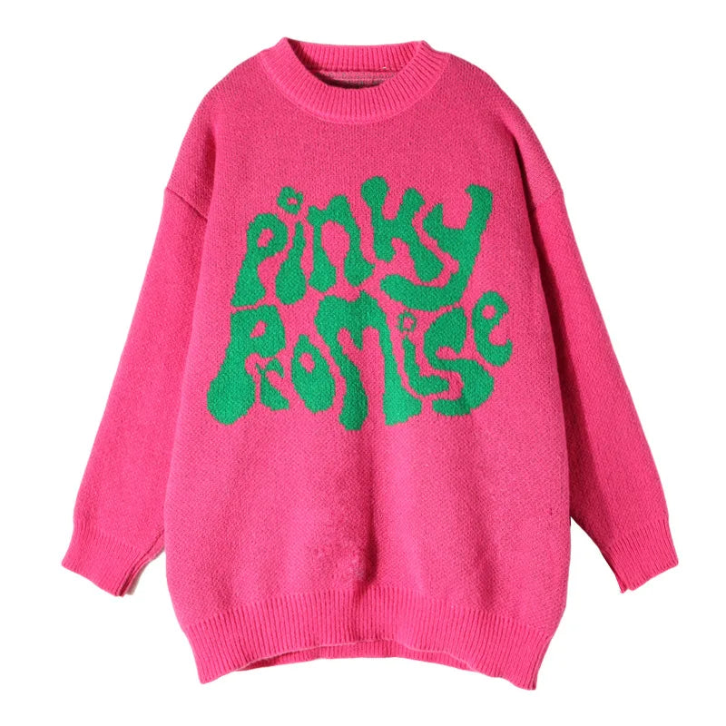 Pinky Promise, Psychedelic Print Women's Knitted Sweater