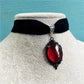 Dark Cross Gothic Vampire Cameo Pendant, Velvet Choker Necklace, Multi Designs