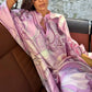 Colourful Abstract Print Kaftan Dress, Party Dress