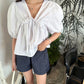 Puff Sleeve Women's Businesswear Casual Lace-Up Shirt
