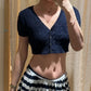 Vireous Cable-Knit Cropped Sweater, Multicolours
