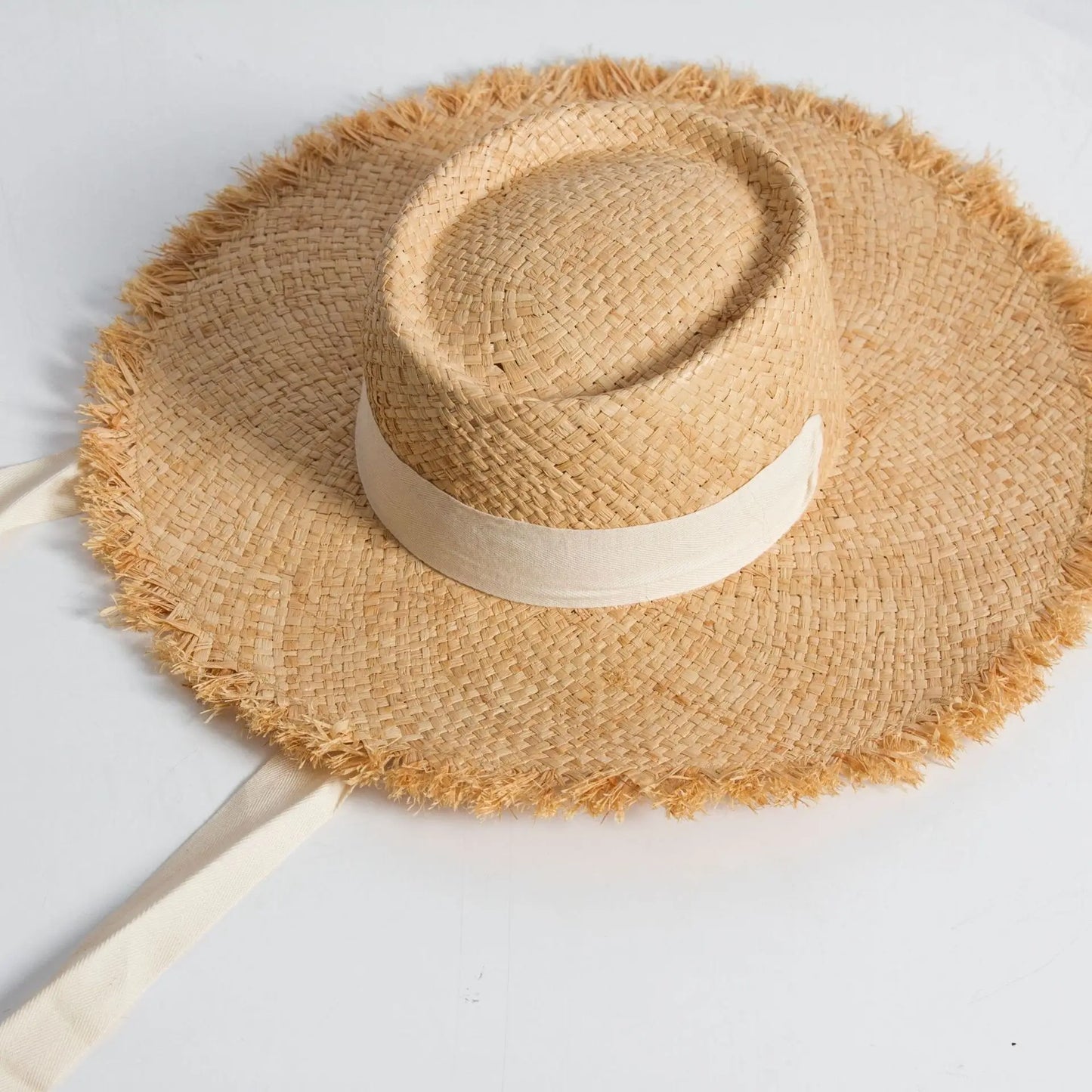 Women's Summer Raffia Hat, Wide Brimmed Sun Protection, Popping Colours