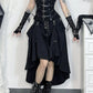 Dark Cross Alt-Grunge High Waist Simple Skirt with Hook-Up Feature