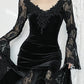 AltGoth Romantic Goth Aesthetic Flare-Sleeve Clubwear Dress