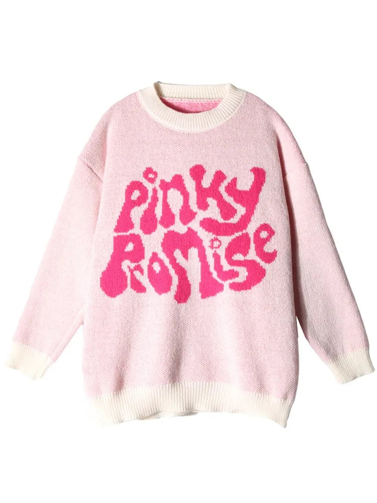 Pinky Promise, Psychedelic Print Women's Knitted Sweater