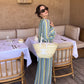 Vireous Crochet Colourful Women's Stripe Maxi Dress