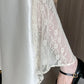 Vireous Satin Women's Long Skirt, Side Lace Patchwork
