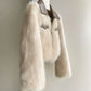 Vireous Polo Collar Women's Faux Fur Bomber Jacket, Spring and Autumn Collection
