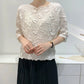 Miyake Embroidered Hand-Pleated Women's Round-Neck Top