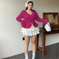 Vireous Elegant French Ruffle Flared-Sleeve Blouse, Plus Sizes
