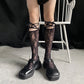 Summer Sexy Long Japanese-Style Socks, Irregular Lace-Tie Fishnet Stockings