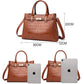 Large Capacity London-Design Crocodile Leather Vintage Tote Handbag