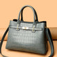 Large Capacity London-Design Crocodile Leather Vintage Tote Handbag