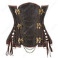 Women's Steampunk Faux-Leather Underbust Corset in Brown
