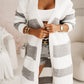 Women's Long Striped Knitted Sweater Coat, Multicolours