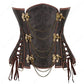 Women's Steampunk Faux-Leather Underbust Corset in Brown
