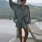 Cotton Linen Women's Two-Piece Summer Shorts Set, Plus Sizes
