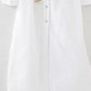 Vireous French Country-Style Pure Cotton White Midi Dress