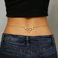Gothic 'Heart Flame' Waist Chain, Punk Metal Belly Chain for Beach Bikini Party Club