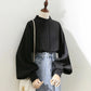 Vireous Lantern-Sleeve Stand Collar Businesswear Blouse, Spring and Autumn Style