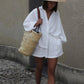 Cotton Linen Women's Two-Piece Summer Shorts Set, Plus Sizes