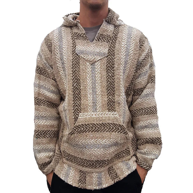 Vireous Classic Stripe Teenager Thick Knitted Hoodie