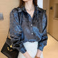 Vireous Women's Shiny Stretch Shirt, Spring and Autumn Collection