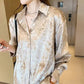 Vireous Women's Shiny Stretch Shirt, Spring and Autumn Collection