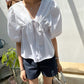 Puff Sleeve Women's Businesswear Casual Lace-Up Shirt
