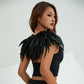 Women's Glam Natural Feather Cape