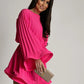 Vireous Elegant Pleated Flared Mini Dress, Plus Sizes