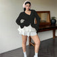 Vireous Elegant French Ruffle Flared-Sleeve Blouse, Plus Sizes