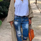 'Love and Peace' New Design Women's Long Knitted Cardigan, Sweater Coat
