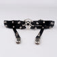 Dark Cross Goth Leg Strap Garter Belt, Pentagram Motif Suspenders