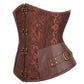 Faux Leather Underbust Corset, Goth Burlesque Corset with Embroidery, Plus Sizes