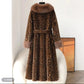 Women's Luxury Faux Mink Fur Coat with Contrast Collar, Multi Colours