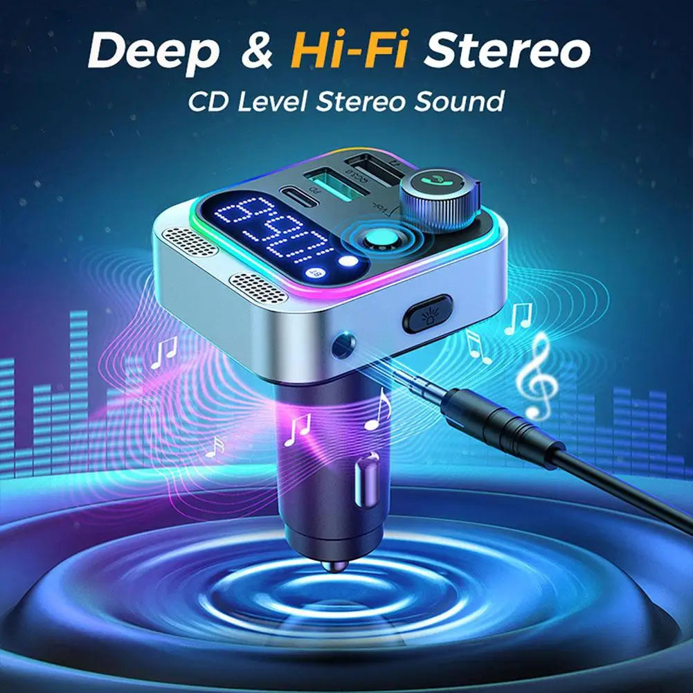 Bluetooth 5.3 FM Transmitter for Car FM/Aux Bluetooth Connected Car Adapter