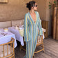 Vireous Crochet Colourful Women's Stripe Maxi Dress