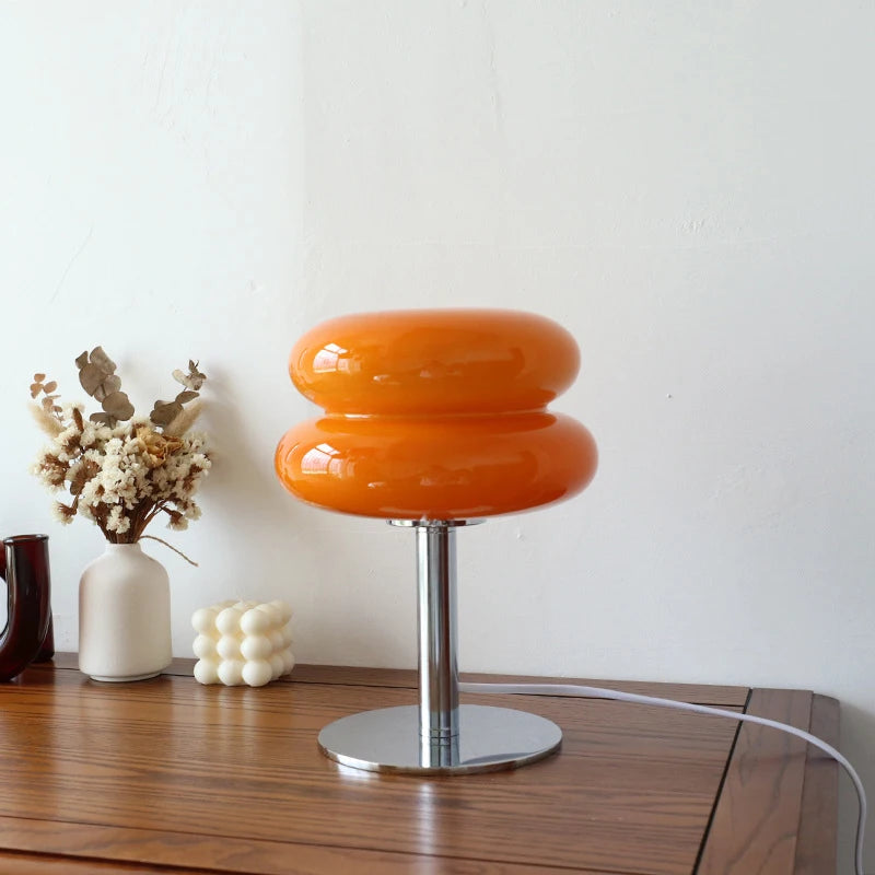 Macaroon Sculpted Glass Table Lamp, Multicolours